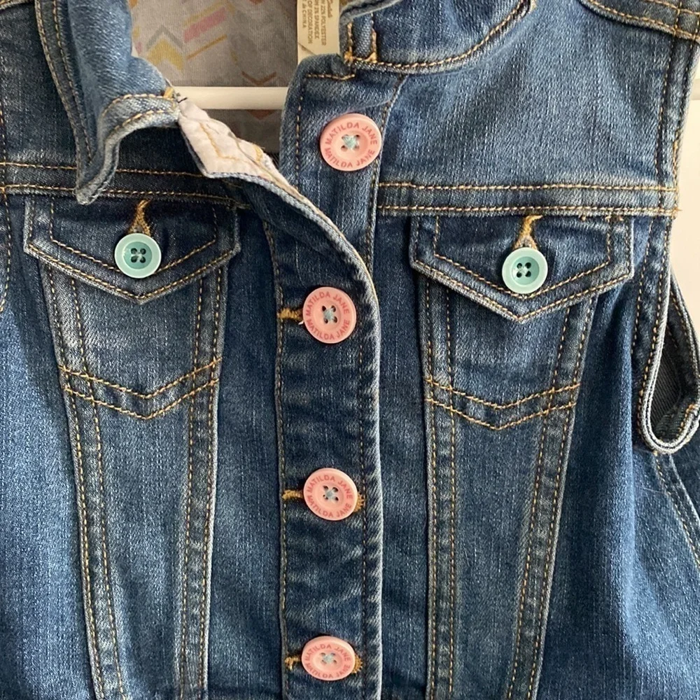 Matilda Jane Ruffle Jean Vest EUC